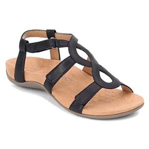 Vionic Rest Jodie Black Adjustable Sandals Sz 9/41
